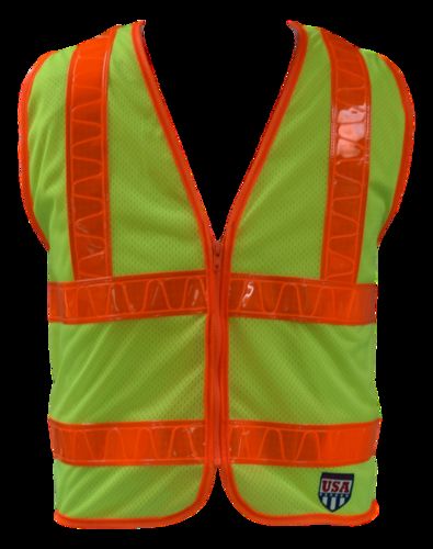 LIME CLASS 2 SAFETY VEST WITH ORAFOL REFLECTIVE